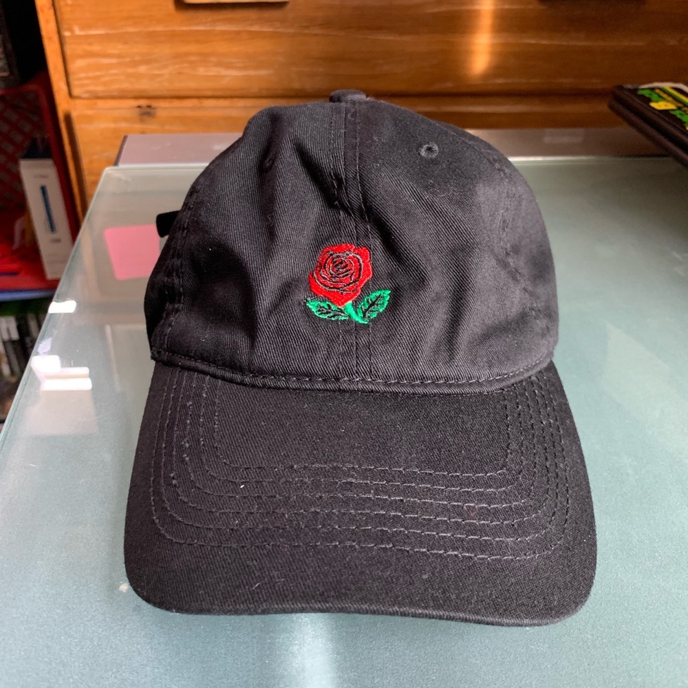 Black Rose embroidered dad hat